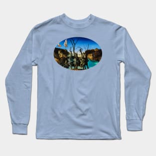 Swans Reflecting Elephants Long Sleeve T-Shirt